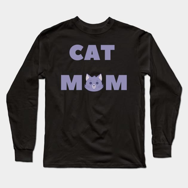 Cat Mom Cat Lovers Long Sleeve T-Shirt by BlueRoseHeart
